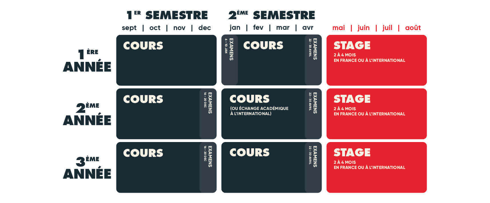 Organisation des années de Licence